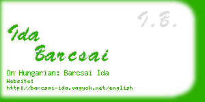 ida barcsai business card